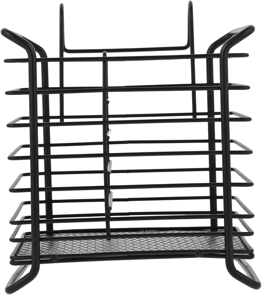 PRETYZOOM Iron Chopstick Holder Hanging Cutlery Drying Rack Draining Basket for Utensils Organization Ventilated Design Iron Construction Space-Saving Kitchen Accessory Black