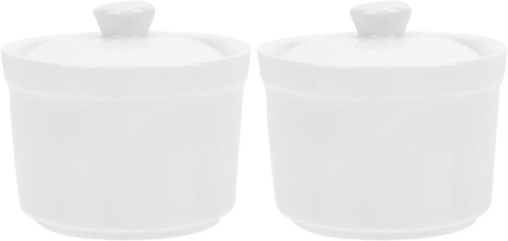 Luxshiny Ceramic Soup Bowls with Lids Set of 2 White Ramen Bowl with Lid Steamed Egg Cups Stew Pots Stewing Bowls Asian Serving Bowls Containers for Home Restaurant Kitchen Microwave Oven Freezer Safe