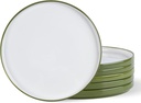 AmorArc Ceramic Dinner Plates Set of 6,10.5 inch Large Stoneware plates for Kitchen, Microwave&Dishwasher Safe,Scratch Resistant-Green