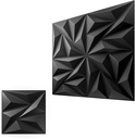 3D Wall Panels for Interior Wall Decor, 48 pcs PVC Wall Panels, 11.8''x11.8'' Decorative Accent Wall Panels for Game Rooms, TV Walls Background, Living Rooms, Decorative Wall Panels, Black