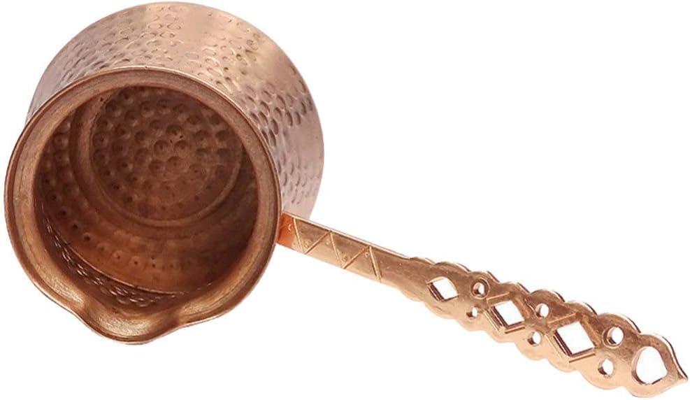 Hemoton Turkish Coffee Pot Copper Espresso Maker Arabic Coffee Maker Hammered Coffee Cezve Stove Milk Warmer Butter Melting Pot for Home Kitchen 320ml