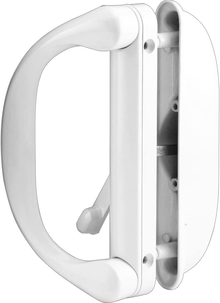 Prime-Line C 1275 Diecast, White, Outside Patio Door Pull with Latch (Single Pack)