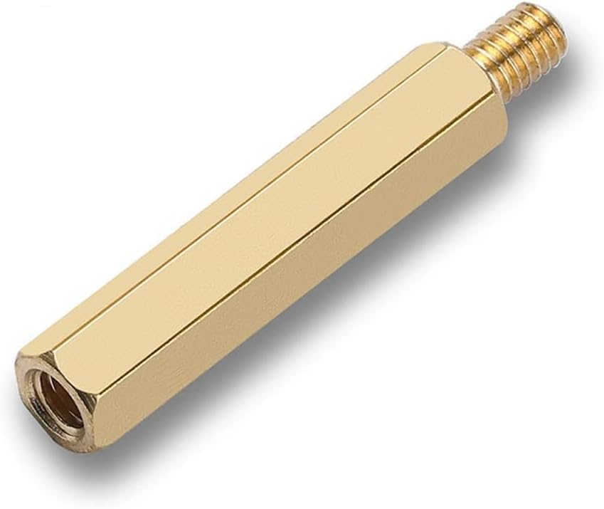 Junter 60pcs M2.5 x 20 + 6mm Male To Female Thread 6mm Hex Brass Standoff Spacer PCB Pillar for Drone Quadcopter, Computer and Circuit Board
