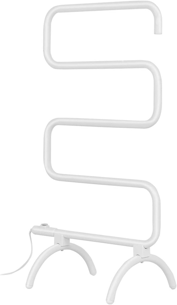Electric Towel Warmer, S-Shaped Heated Towel Rack with Built-in Switch, Constant Temperature Control, 15 Min Fast Heating, Freestanding & Wall-Mounted Drying Rack for Bathroom, White