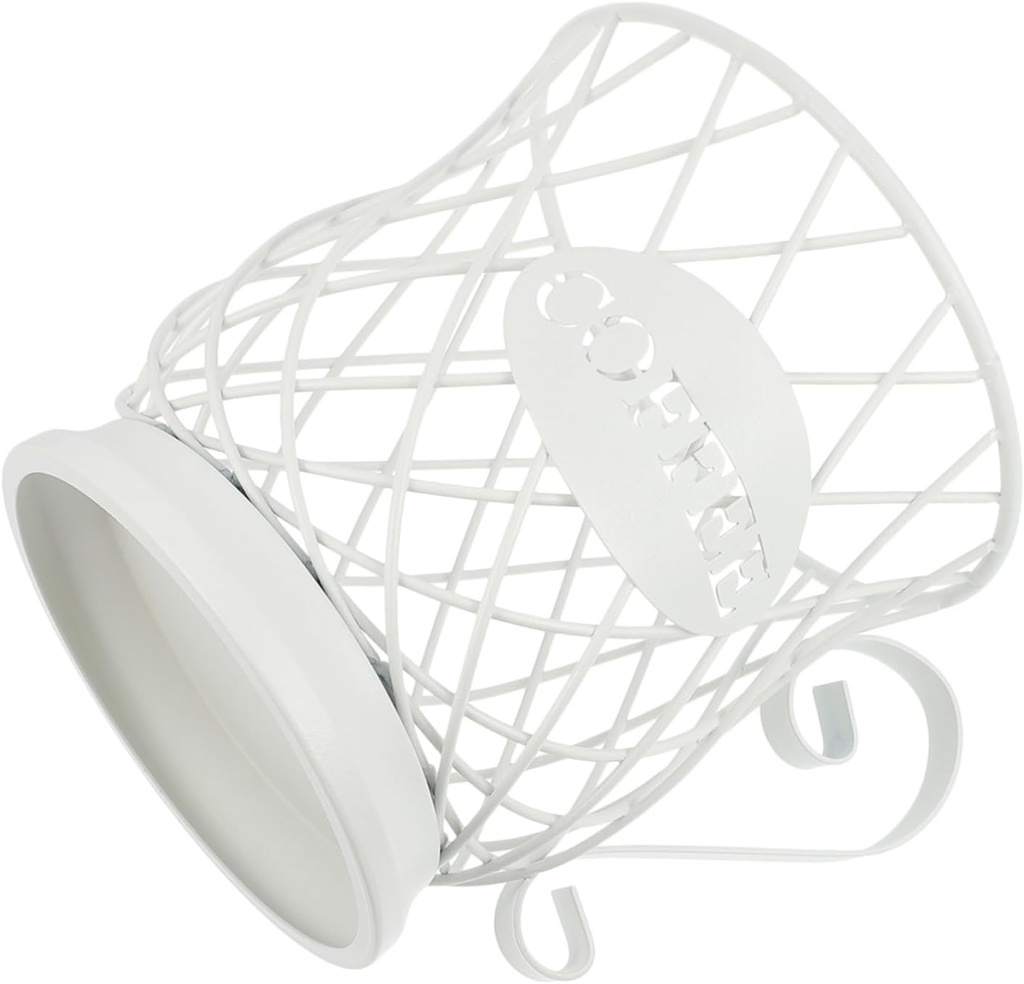 1Pc Elegant Metal Coffee Pod Storage Basket Versatile Organizer for Coffee Capsules Fruits and Snacks Stylish White Design for Home Bar Tea and Hotel