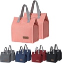 2pcs Pink Lunch Bag Insulated, Lunch Box Bag, Reusable Lunch Tote Bag, Lunch Box Container Bag Insulated for Women, Men, Work, Office, Travel