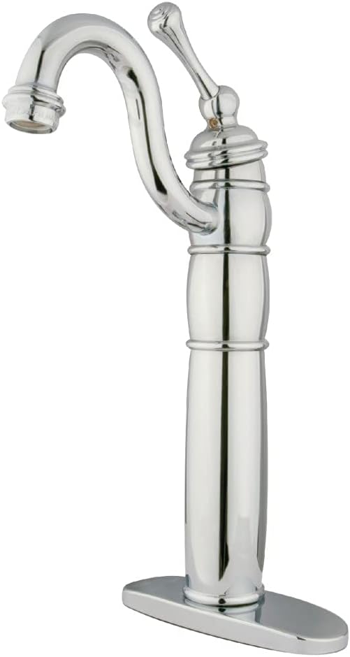 Kingston Brass KB1421BL Heritage Vessel Sink Faucet with Optional Cover Plate, 6-1/8-Inch, Polished Chrome