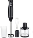 4-in-1 Hand Blender, 500W Electric Handheld Immersion Stick Blender, Multipurpose Stick Blender, 2 Speeds, for Baby Food, Smoothies, Sauces, Soups, Cream