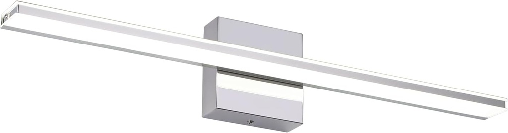 Modern Bathroom Light Fixtures Dimmable LED Vanity Lights Chrome Lamps for Bathover Mirror 24 Inch Vanity Sconces Indoor 16W Bar Lighting for Bathrooms Restroom Bedroom 6000K Wall Light for Bathroom