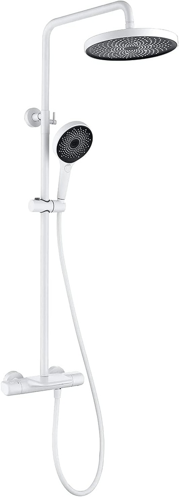 Thermostatic Shower System Wall Mounted Shower Faucet Set with Shower Head Shower Hose Shower Set Bathroom with Bath Filler and Hand Shower Rain Mixer Shower Combo Set with Diverte Decoratio