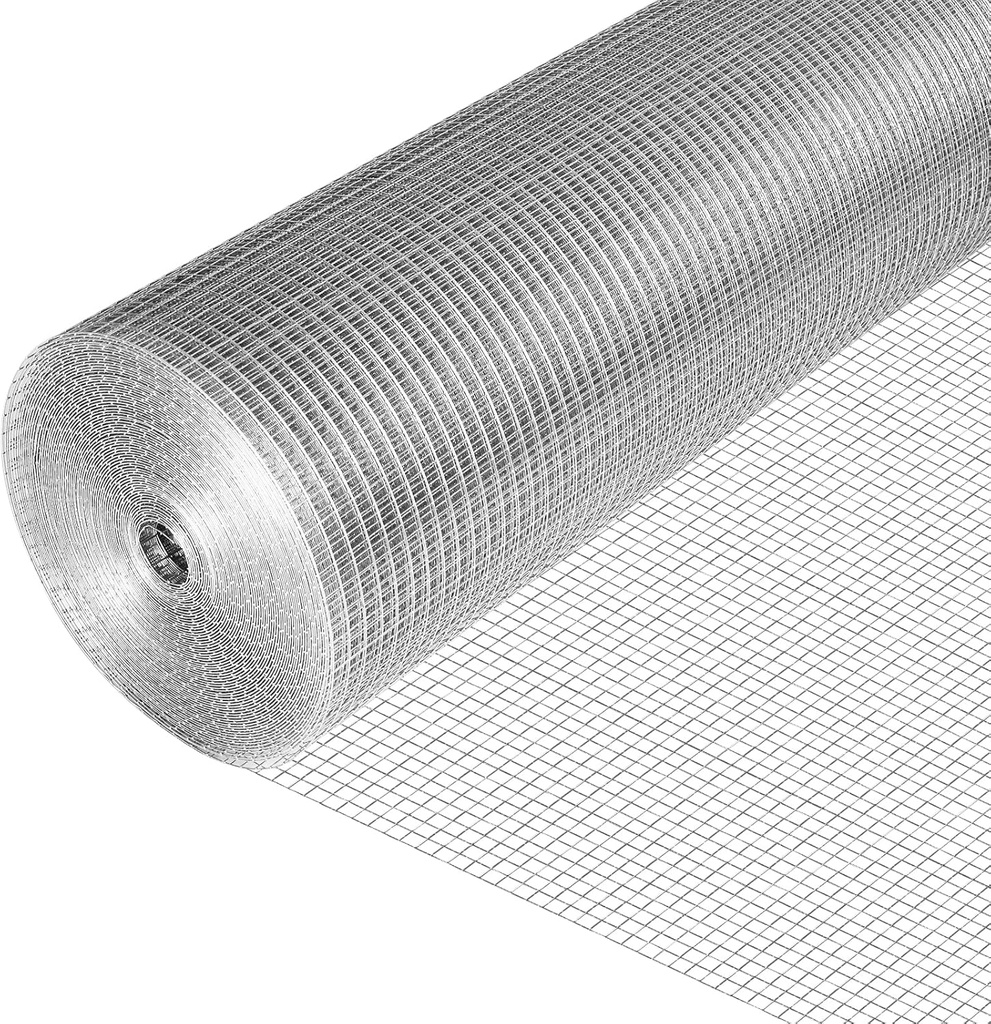 48x50 Hardware Cloth 1/2 Inch 19Ga,Chicken Coop Wire, Hardware Mesh, Welded Wire Fence Rolls, Galvanized Wire Mesh Fence, Chicken Wire Fence, Rabbit Wire Fencing Roll, Welded Wire Mesh Roll
