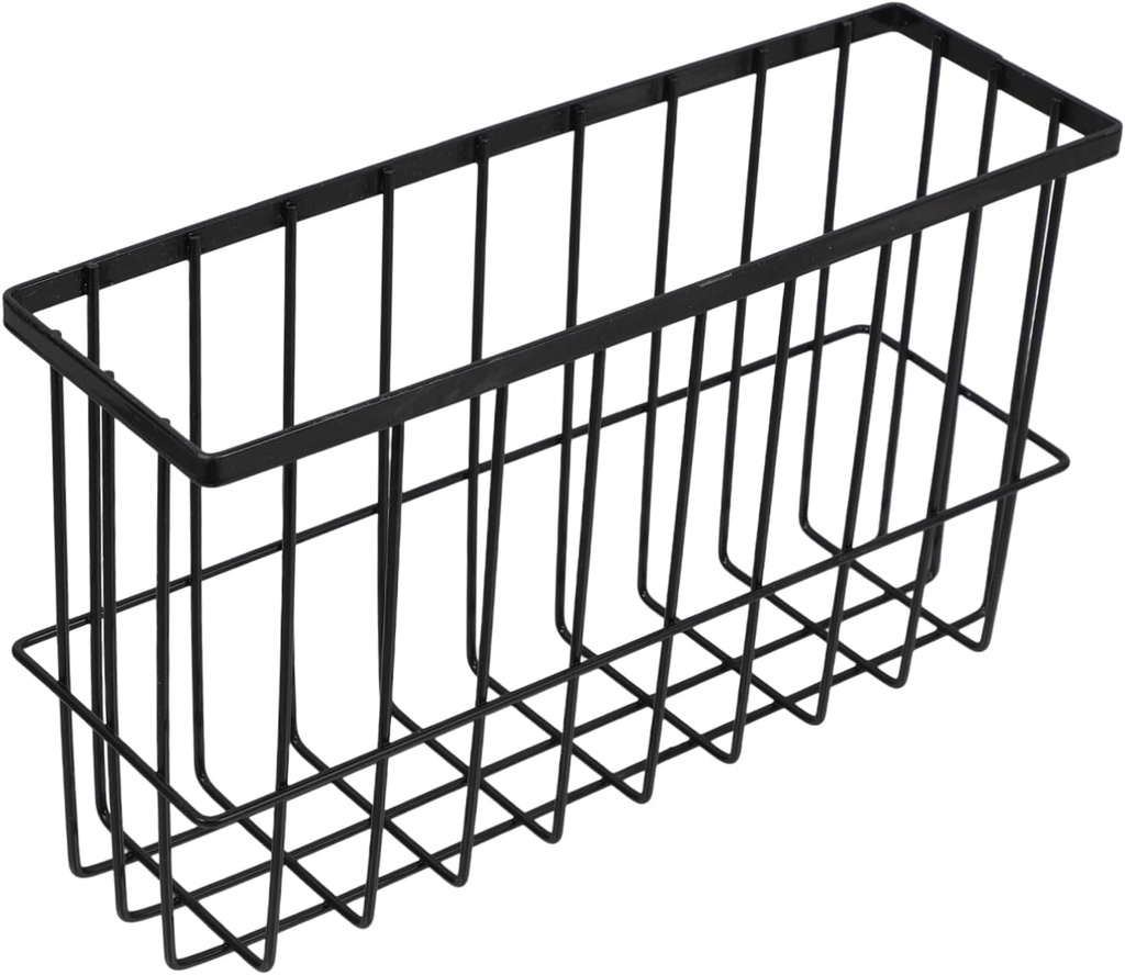 Cabilock Wall Mounted Storage Basket for Kitchen No Drill Self-adhesive Vegetable and Trash Bag Organizer Sturdy Design Versatile for Kitchen Bathroom and More Black