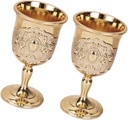 2pcs Metal Wine Goblets Vintage Party Wine Cups Communion Goblet Elegant Chalice
