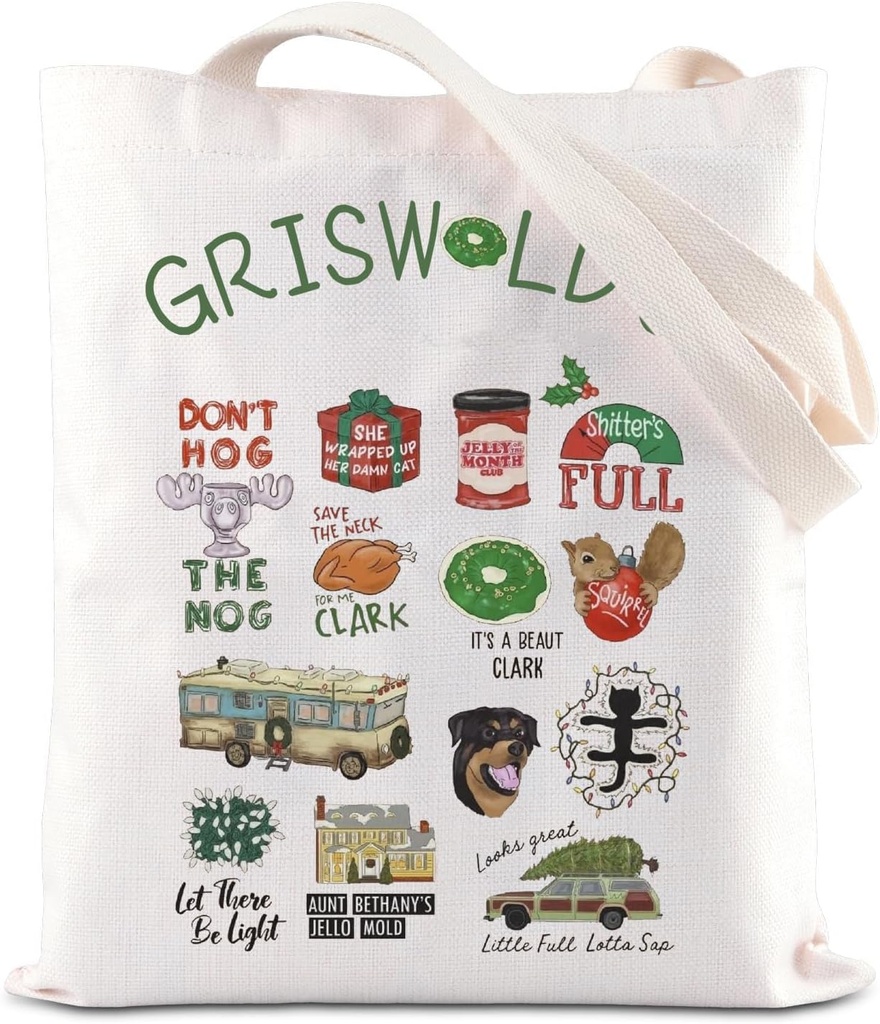 TGBJE Family Christmas Tote Bag Christmas Gift Tree Farm Shopping Bag National Lampoon's Gift (Family Christmas tote)