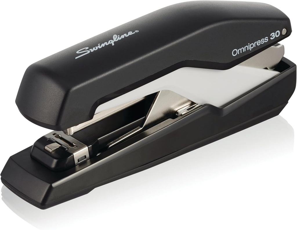 Swingline Stapler, Omnipress 30 Stapler, "Press Anywhere for Easier Use", 30 Sheet Capacity, Black/Gray (5000585A)