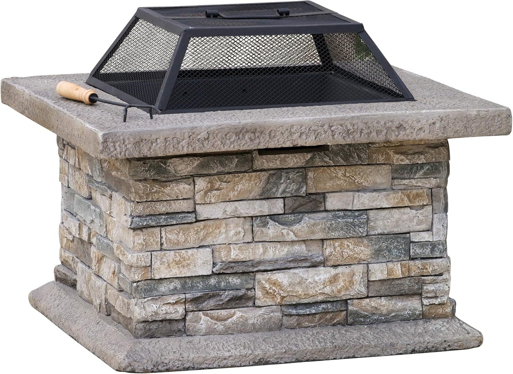 Christopher Knight Home Crestline Outdoor Fire Pit, Natural Stone