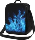 Insulated Lunch Bag for Men Women, Blue Flame Lunch Box for Office Work Picnic, Leakproof Lunch Cooler Bags with Shoulder Strap for Adults Meal Bags Reusable Lunch Tote Bag
