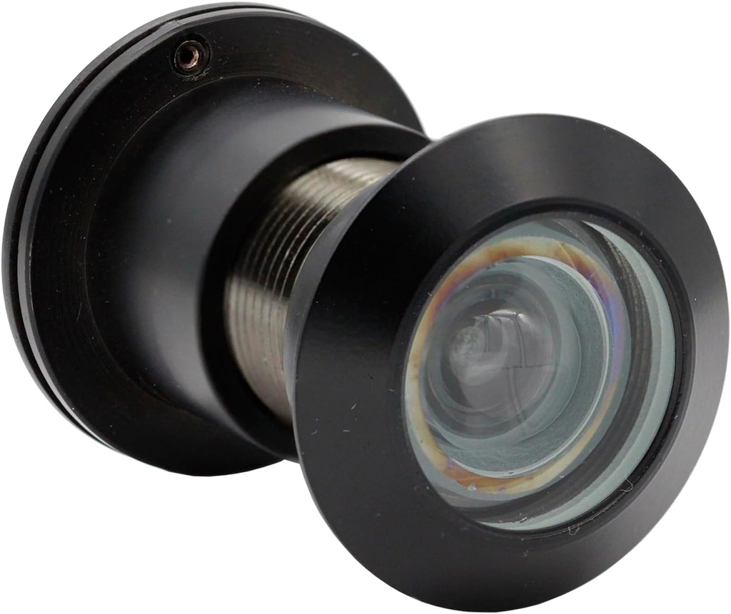 Safety Security One Way Front Door Viewer with 220 Degree Angle, Heavy Duty Peephole Made by Brass with Privacy Cover, Black, Pack of 1