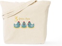 CafePress 3 French Hen Tote Bag Reusable Natural Beige Canvas Shopping Bag