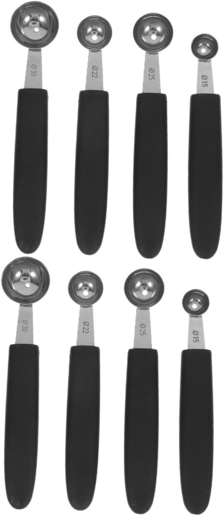 CHILDWEET 8pcs Ice Cream Scooper Scoop Cylindrical Ice Cream Fruit Spoons Stainless Steel Professional Scoop Melon Ball Maker for Watermelon Parties and Elegance