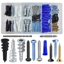 Self-Drilling Drywall Anchors Assortment Kit – 182 Pcs for Concrete, Drywall,sheetrock Anchors， and Sheetrock – Heavy Duty Wall Anchors for Easy Installation, No Drill Bit Required