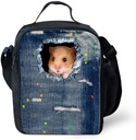 Dellukee Reusable Lunch Bag For Girls Boys Hamster Print Cute School Insulated Lunch Box Lunch Tote Handbag