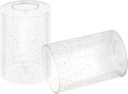 Clear Seeded Glass Cylinder Lamp Shade 2 Pack, Lighting Fixture Replacement Globe Cover for Chandelier Pendant Light Wall Sconce, 1 5/8 inch Fitter