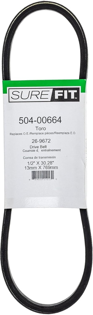SureFit Deck Drive V-Belt Replacement for Toro 26-9672 Power Throw Snowthrowers 622 622E 622R 722E 724