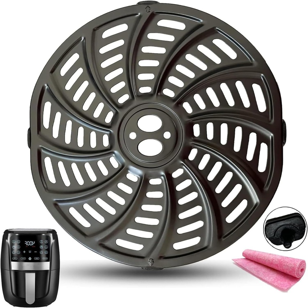 5QT Air Fryer Crisping Plate for Gourmia GAF566 GAF556 GAF536 Air Fryers, Upgraded Air Fryer Grill Pan Crisper Plate Tray Rack Shelf Insert Grate Grid for Gourmia 5QT Air Fryer, Dishwasher Safe