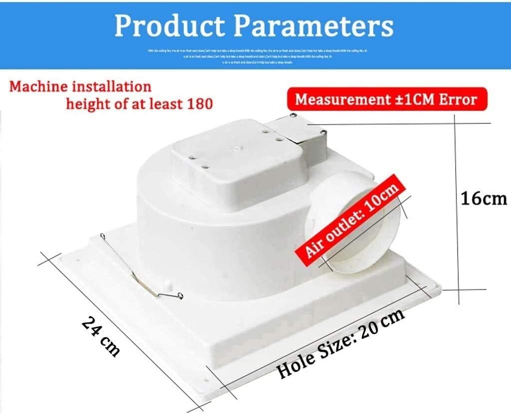 Bathroom Fan, Bathroom Exhaust Fan, Household Extractor Fans Low Noise Ventilation Fan Ventilator, 8 inches for Kitchen Room Bathroom