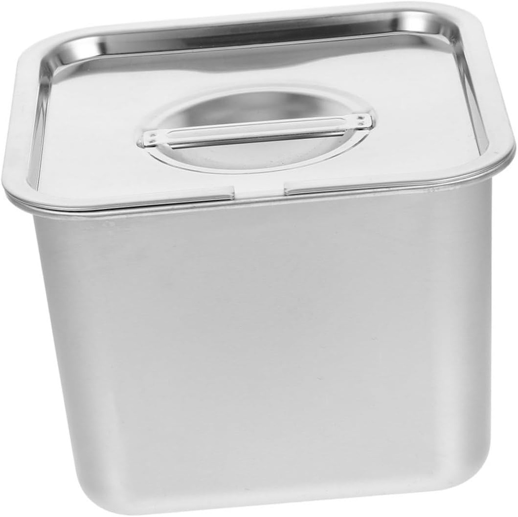 Stainless Steel Ice Cream Container with Lid Versatile Freezer Tub for Homemade Ice Cream Compact Food Storage Box for Fridge Organization and Multi Purpose Use