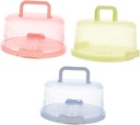 Garneck 3pcs Portable Cake Carrier Food-safe Pp Baking Boxes Green Reusable and Food Containers for Cakes Muffins and Desserts for Picnics and Travel