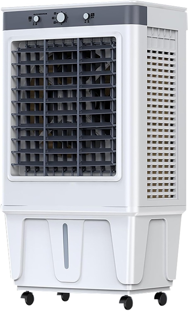 Commercial Evaporative Air Cooler, Portable Swamp Coolers with 3-Speed, Evaporative Cooler with 30L Large Water Tank, 120° Oscillating, 4 Ice Box for Large Rooms, Factory, Outdoor Use