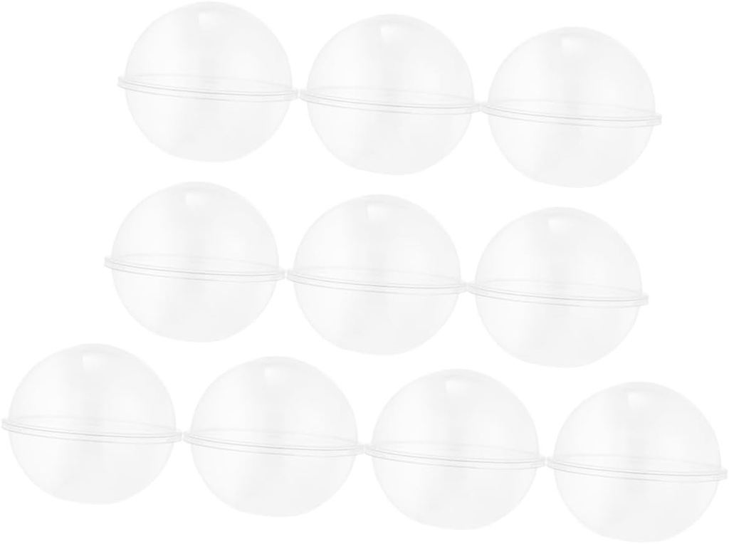10pcs Transparent Round Ball Cake Containers Plastic Cake Boxes Portable Lightweight Sphere Mousse Holders Protective Dessert Storage