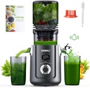 OMMO Cold Press Juicer Machines: 5.1" Wide Feed Chute Slow Masticating Juicer for Whole Fruits & Vegetables, Easy to Clean, High Juice Yield, BPA Free, Grey