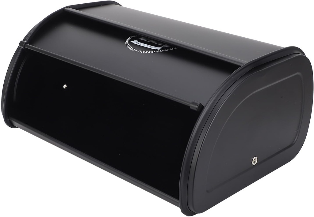 Mumusuki Multi Purpose Square Bread Box Iron Food Storage Container with Sealable Lid & Handle, for Fridge Countertop Organizing Snacks, Fruits & Utensils (Black)