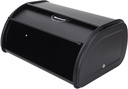 Mumusuki Multi Purpose Square Bread Box Iron Food Storage Container with Sealable Lid & Handle, for Fridge Countertop Organizing Snacks, Fruits & Utensils (Black)