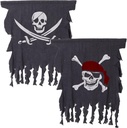 Tatuo 2 Pieces Pirate Flag Halloween Pirate Party Decorations 3 x 2.5 Feet Weathered Retro Creepy Ragged Jolly Roger Flag Skull Bones Banner for Halloween Party Decorations, Kids Room Decor