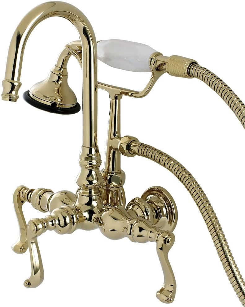 Kingston Brass AE7T2FL Royale Clawfoot Tub Faucet, Polished Brass
