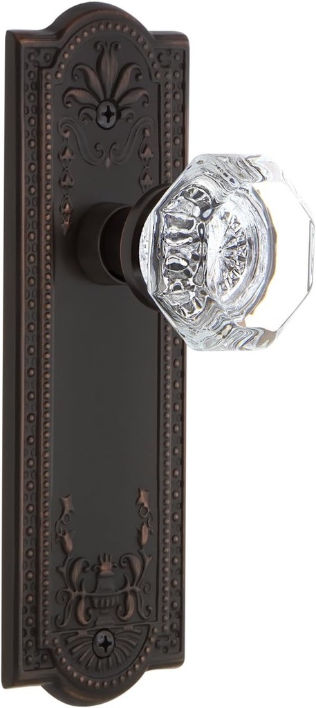 Nostalgic Warehouse Meadows Plate Single Dummy Waldorf Door Knob in Timeless Bronze