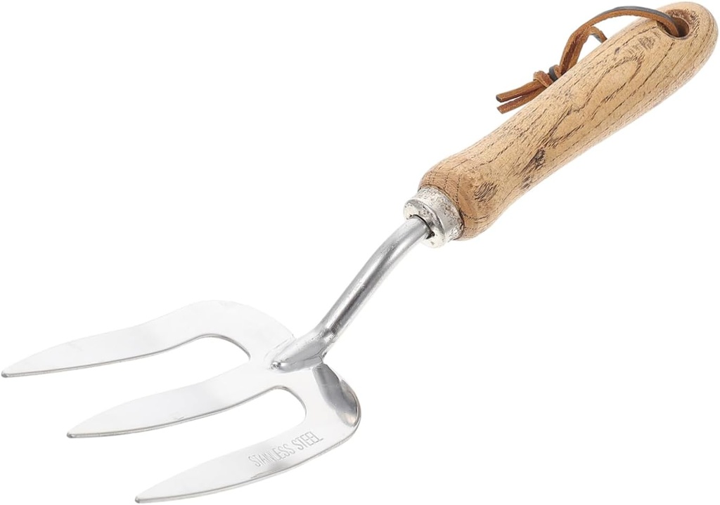 Garden Hand Shovel Three-Tooth Fork for Planting and Transplanting Ergonomic Handle Essential Gardening Tool for Outdoor Landscaping and Digging