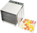 Restaurantware Hi Tek Food Dehydrator 1 Food Dryer Machine - 120V/1000W 10 Shelves Stainless Steel Dehydrator For Food Built-In Timer No-Slip Feet Removable Door