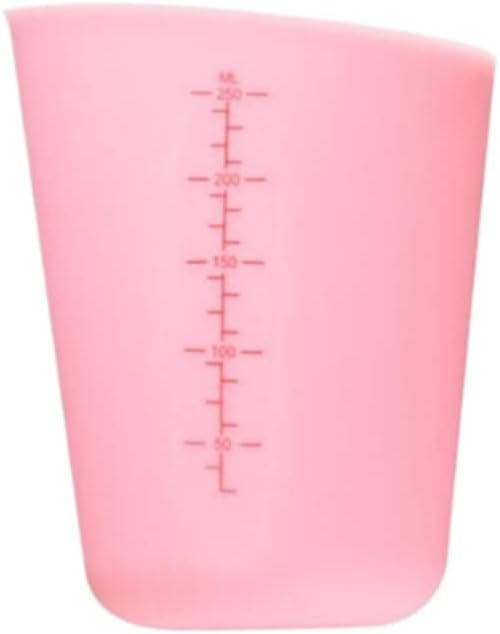 8 Ounces Silicone Measuring Cups with Marking 250 ML 1 Cup Capacity Flexible Squeeze Pour Scale Baking Cup for Coffee Maker,Butter, Chocolate Mixing (Pink, 1 Pack)