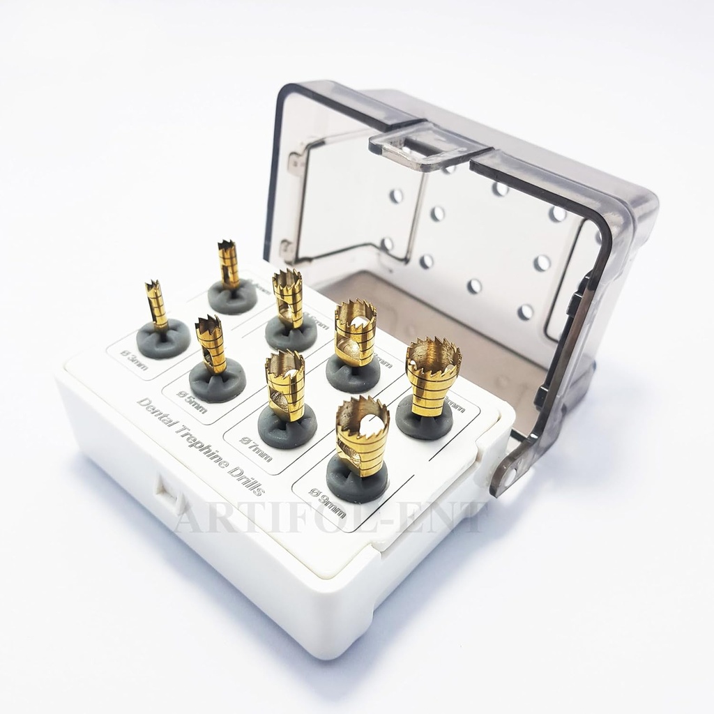 Generic 8 Pcs Set Trephine Gold Color with Holder OS1024