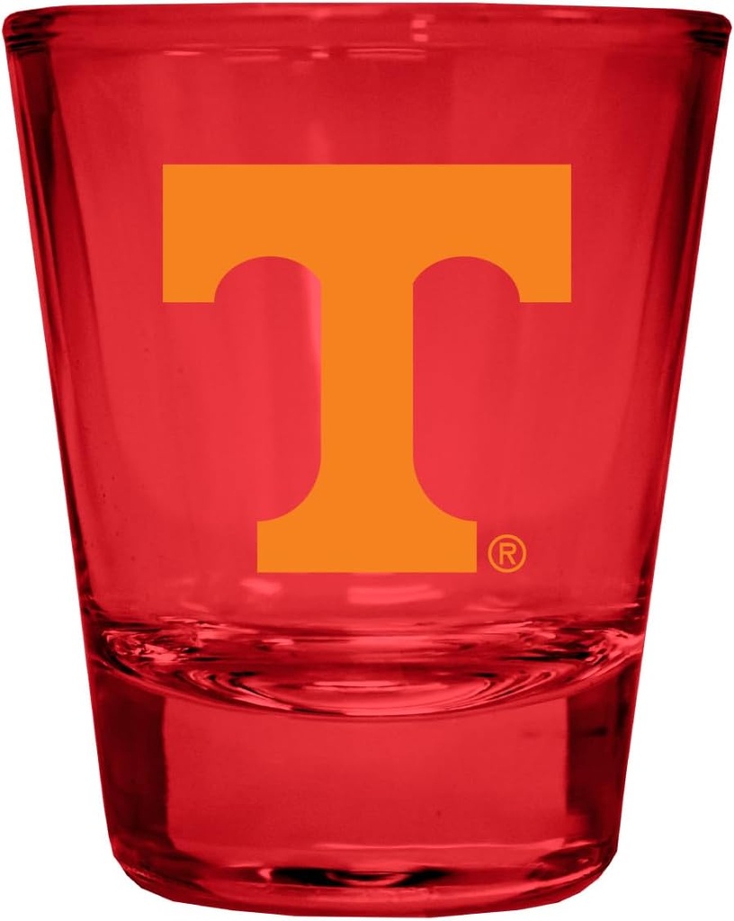 R and R Imports Tennessee Knoxville Volunteers Full Color 2 oz Shot Glass Red Officially Licensed Collegiate Product 2-Pack