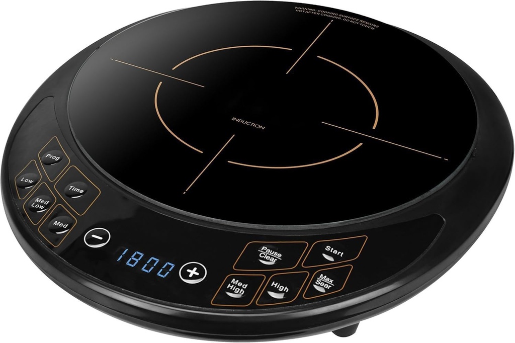 Single Electric Induction Cooktop – 1800W Portable Countertop Burner with 6 Presets, Digital Display, Timer & Auto Shut Off