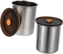 2pcs Stainless Steel Airtight Coffee Canisters with Lids Food Storage Containers for Coffee Tea Sugar Cereal Cookies Versatile Kitchen Pantry Jars