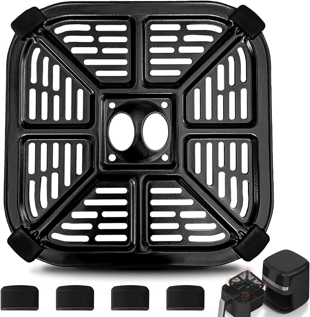 GWY Air fryer Accessories 2QT Air Fryer for BLACK+DECKER Purify, 6.3’’×6.3’’ Food Grade Air Fryer Grill Pan Grill Plate Crisper Plate Replacement Parts Tray Rack
