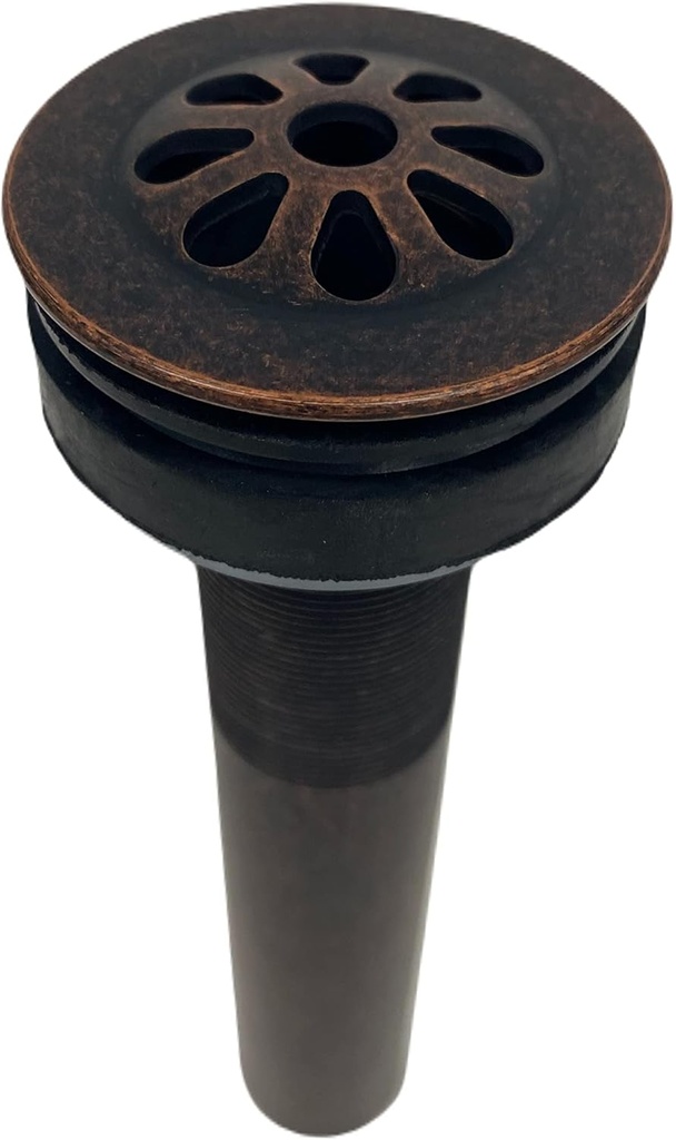1-1/2" Daisy Drain for Copper Bathroom Sinks Non-Over Flow in Aged Copper
