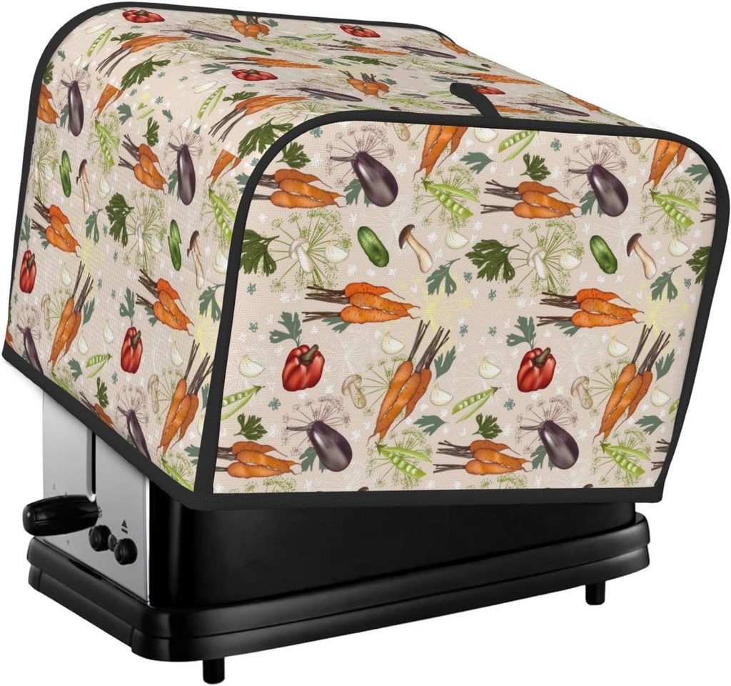 Oven Cover Kitchen Bread Machine Protector,4 Slice Toaster Cover For Home,Fingerprint Coaster Cover,Kitchen Small Appliance,Cute Vegetables